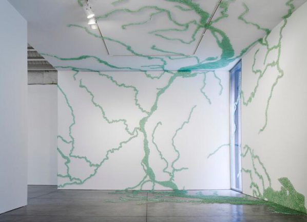 Installation view of Maya Lin Ebb and Flow, Pace Gallery, photography by Kerry Ryan McFate