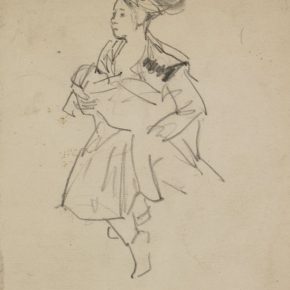 03 Tian Shixin, A Miao Girl Embracing a Child, pencil on paper, 13 × 18 cm, 1984