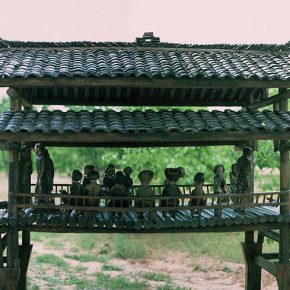 19 Tian Shixin, The Bridge of Life – In Rain and Shine, copper, wood, 565 × 270 × H210 cm, 2004