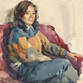 33 Tian Shixin, Portrait of My Wife, watercolor on paper, 35 × 38 cm, 1984