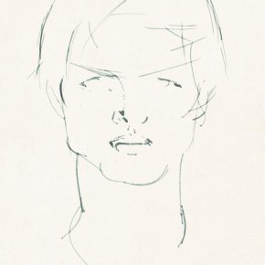 51 Tian Shixin, Portrait of Little Chunyuan, pen on paper, 18 × 25 cm, 1984