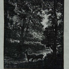 11 Wang Qi, Forest, black and white woodcut, 14.5 × 12 cm, 1954, in the collection of CAFA Art Museum