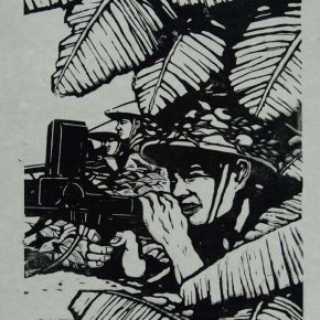 33 Wang Qi, Battle of Vietnam No.3 Giving the Enemy a Heavy Strike, 39.4 × 26.5 cm, 1963, in the collection of CAFA Art Museum