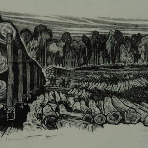 38 Wang Qi, Wealth of Forest, black and white woodcut, 36 × 50 cm, 1963, in the collection of CAFA Art Museum