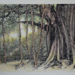 95 Wang Qi, Woods, ink and color on paper, 70 × 104 cm, 2008, in the collection of Wang Qi Art Museum