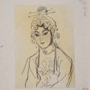 07 Ye Qianyu, Xin Feng Xia, the Actress of Pingju, pencil on paper, 23.5 × 17 cm