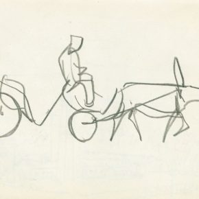 11 Ye Qianyu, Carriage, pencil on paper, 12.5 × 17 cm, 1961