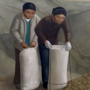 01 Duan Jianwei, Sacking Potatoes, oil on canvas, 160 × 130 cm, 2016