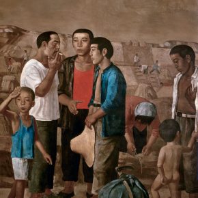 28 Duan Jianwei, The Arrival of Peasant Who Cut Wheat for Other People, oil on canvas, 180 x 150 cm, 1994