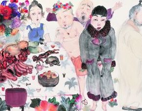 27 Li Jin, A Feast No.1, ink and color on paper, 52 x 230 cm, 2012