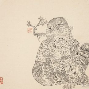 42 Li Jin, Lhasa Line Drawing, line drawing on paper, 43 x 38 cm, 1993