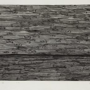 28 Song Yuanwen, Migration, 2005; black and white woodcut, 46×74cm