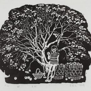 45 Song Yuanwen, Sweet, 1982; black and white woodcut, 37×45cm