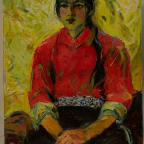 Lin Gang A Tibetan Woman in Red 75.5x53cm 1978