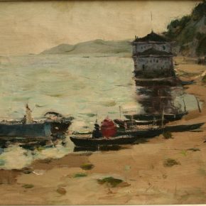 Lin Gang Dock 40x53cm Oil on canvas 1956