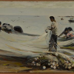 Lin Gang Fishing Net 57×75cm Oil on paper board 1979