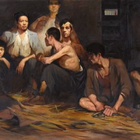 Lin Gang, Prison, Oil on canvas, 160x282cm 1961 Collection of National Museum of China