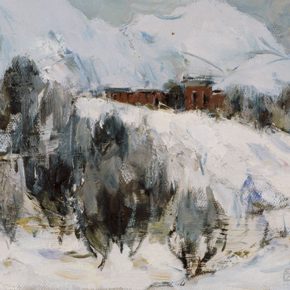 Lin Gang Snow 26x33.7cm Oil on hemp board