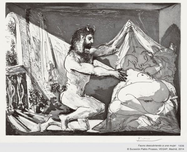 Picasso Be Natural: The Journey of Pablo Picasso’s Solo Exhibitions in China 08 Fauno descubriendo a una mujer 1936 598x485 - Picasso Be Natural: The Journey of Pablo Picasso’s Solo Exhibitions in China